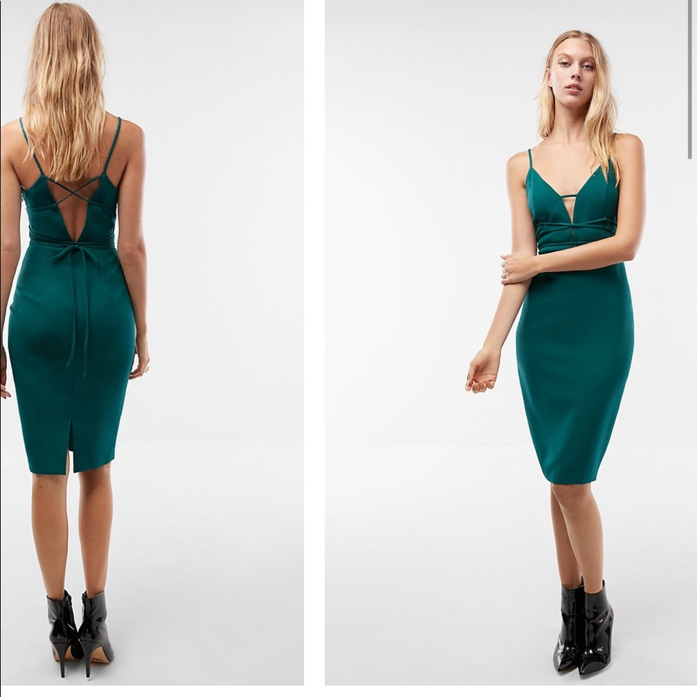 Green midi dress